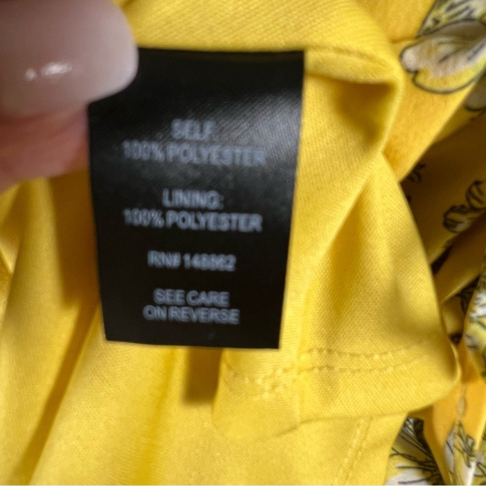 Torrid‎ Yellow Floral Print Georgette Wrap Midi Dress Size 24 - Picture 11 of 11